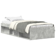 Letto singolo | Letto per adulti | Giroletto Grigio Cemento 100x200 cm