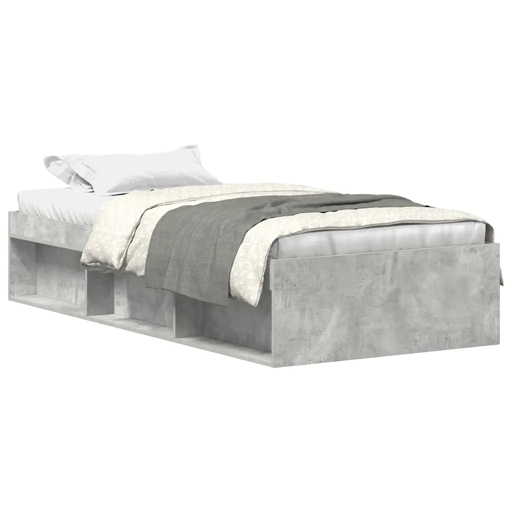 Letto singolo | Letto per adulti | Giroletto Grigio Cemento 100x200 cm