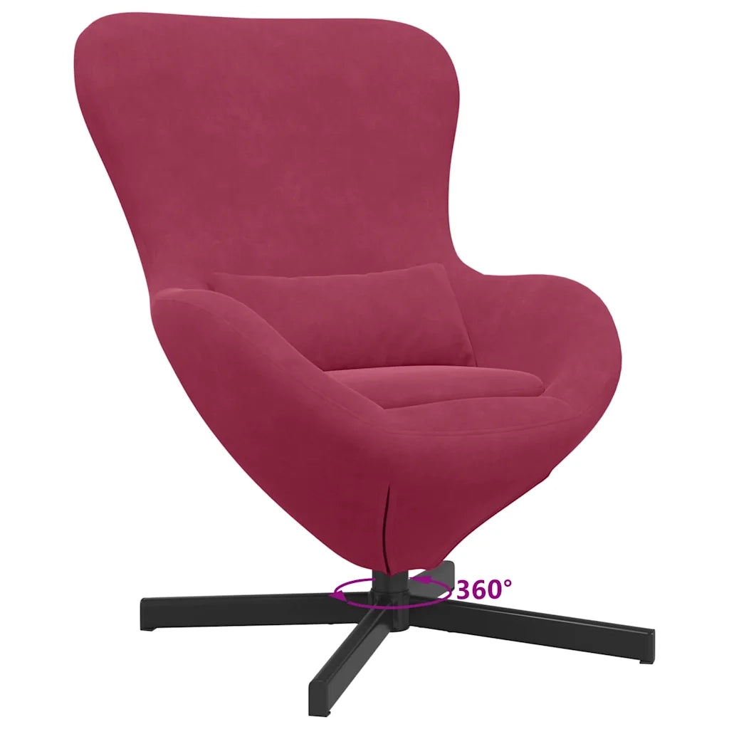 Divano Sedia-Poltrona uovo Rosso Vino 63 x 73 x 90 cm Velluto