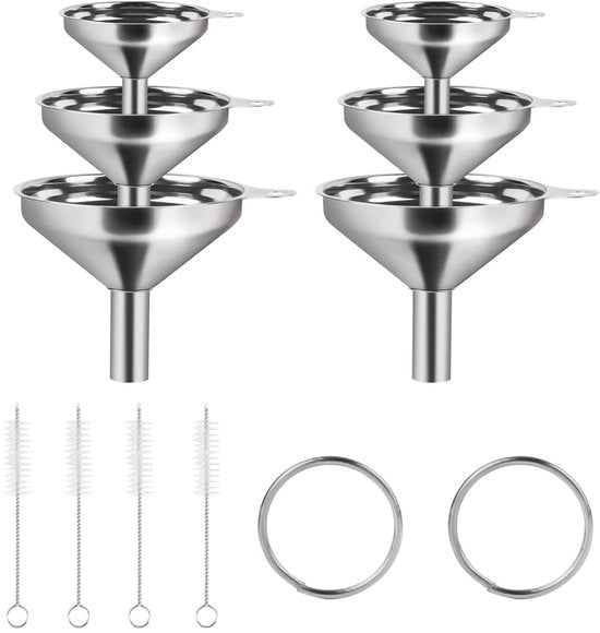 Set di 12 ciotole e setole in acciaio inox con setole di pulizia e anelli per la cucina