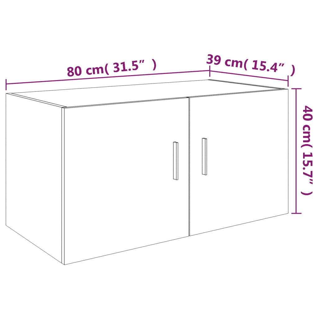 Armadietto da Parete Grigio Sonoma 80x39x40cm Legno Multistrato CFW4602342