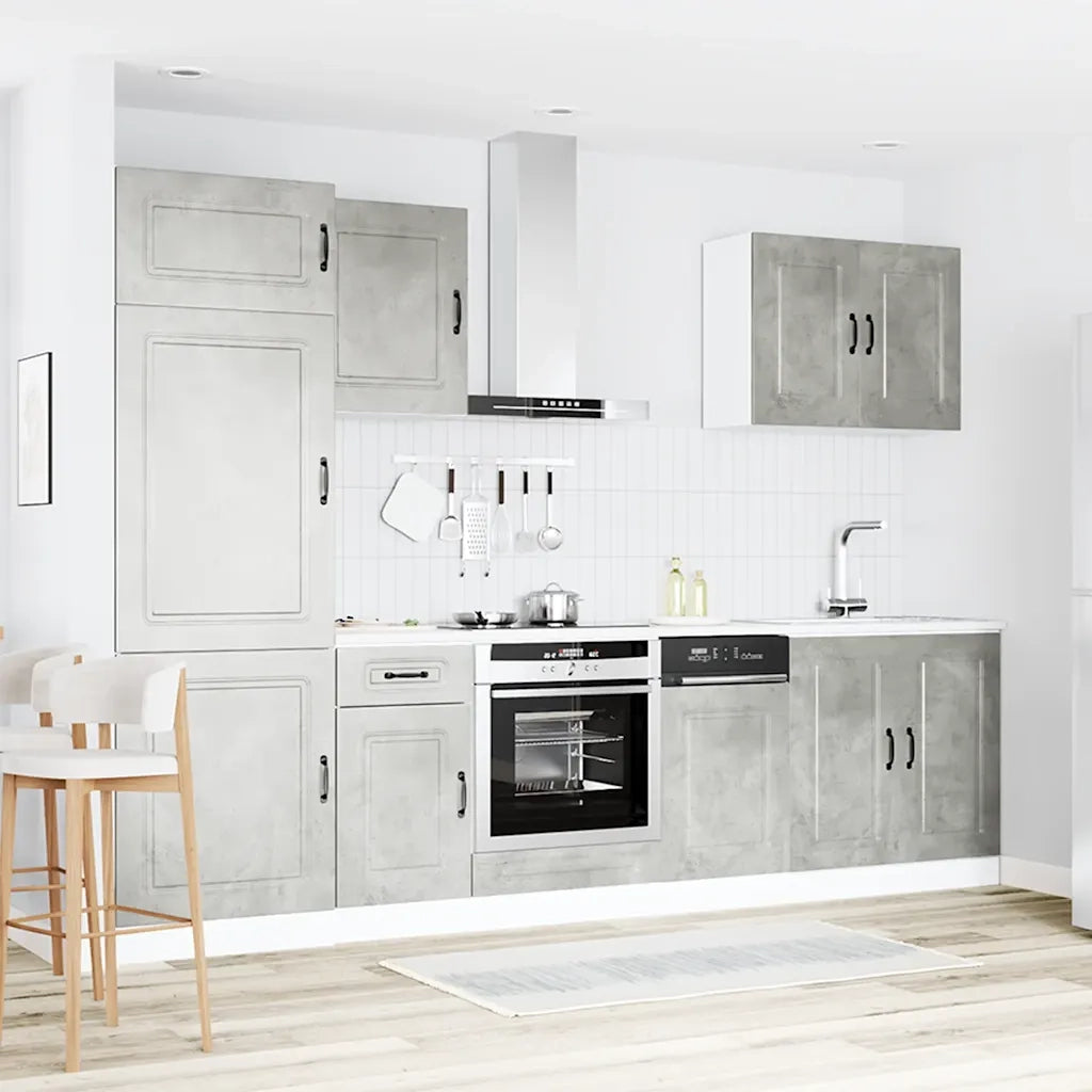vidaXL Set Mobili da Cucina 7 pz Kalmar Grigio Cemento in Truciolato