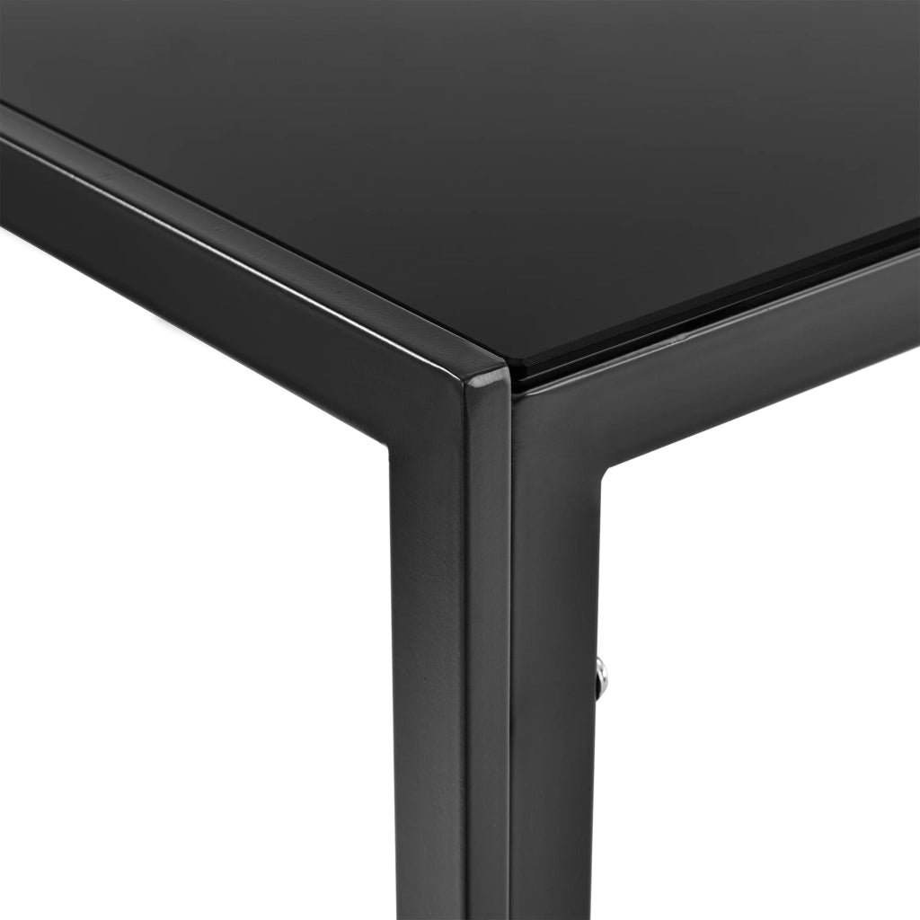 Tavolo da pranzo nero 105 cm + kit sedia 4 pezzi nero 03_0004092
