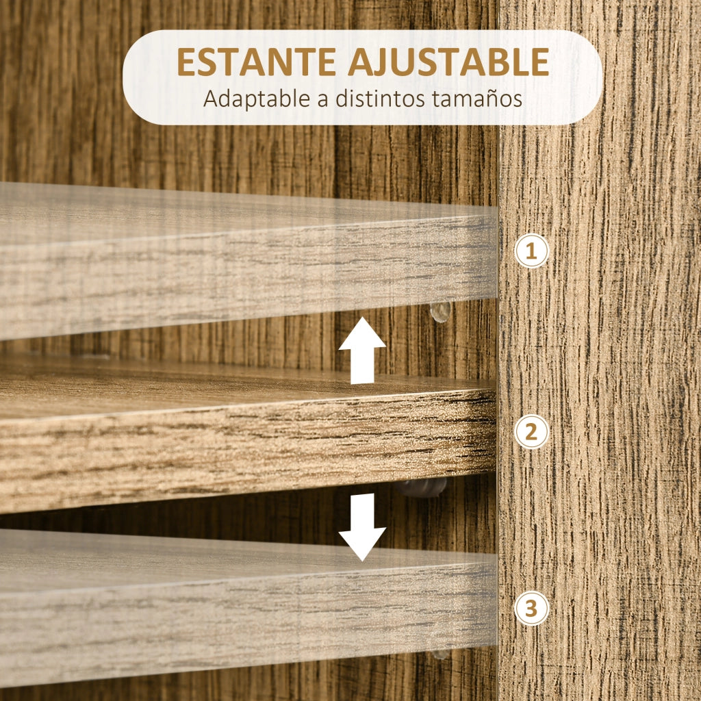 C¨®moda con 4 Cajones ¨C Zephmum ¨C 79x39x86 cm Marrone Legno Metallo