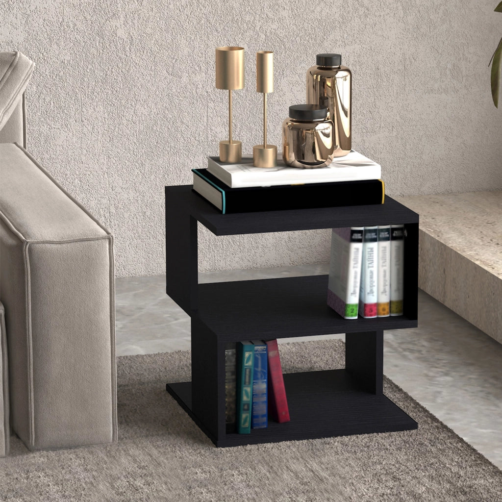 Tavolino da salotto 3 livelli ¨C Zephmum ¨C 40x40x43 cm nero