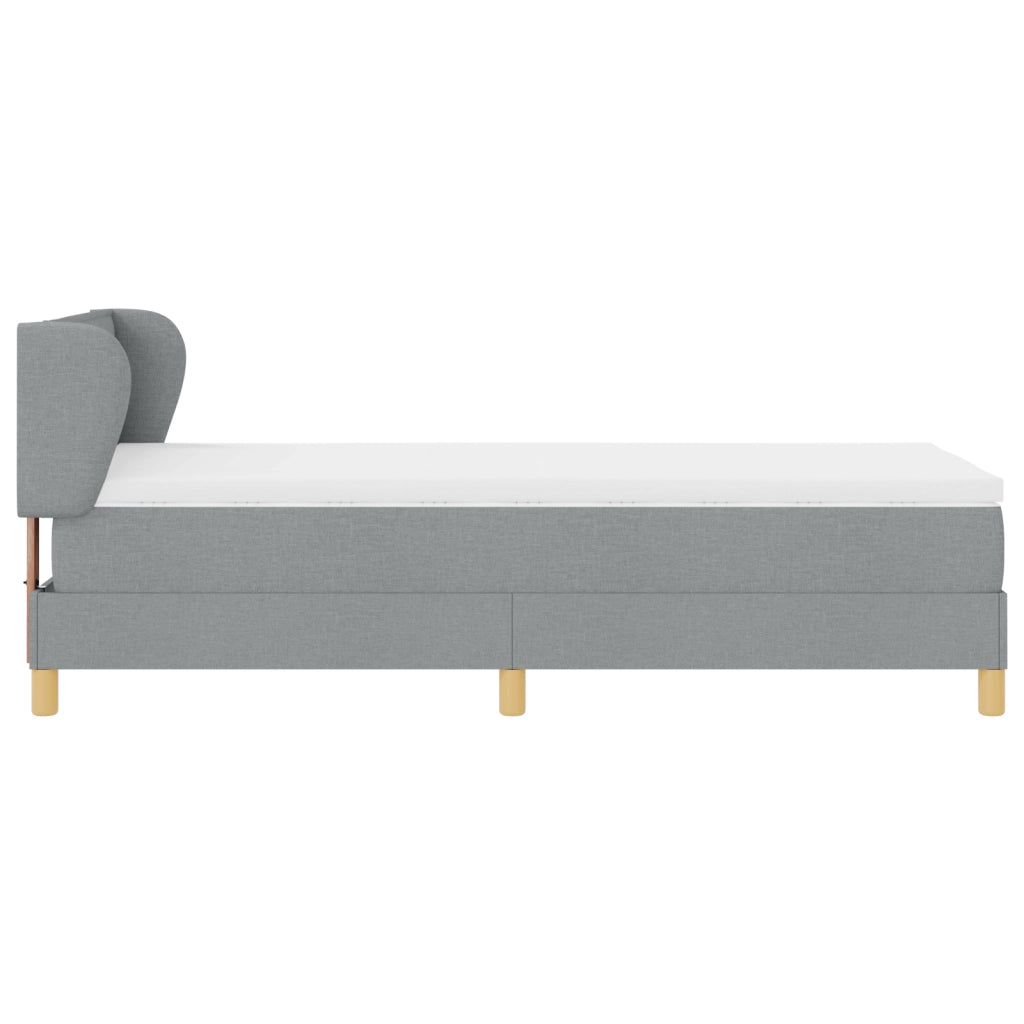 Letto a box con materasso  Grigio chiaro 90x200 cm Tessuto