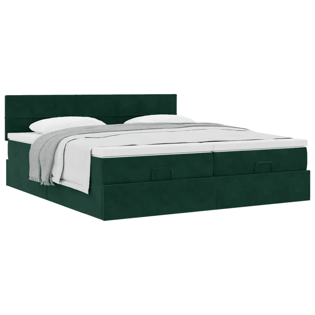 vidaXL Struttura Letto Pouf con Materassi 200x200 cm Velluto