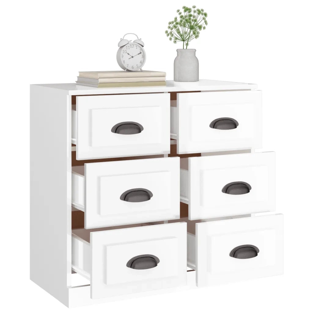 Credenza-Buffet-Armadio da cucina Bianco Lucido 70x35,5x67,5 cm in Legno Multistrato 682392