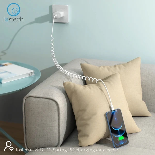 Cavo di Ricarica a Molla USB con Lightning Lostech 120 cm