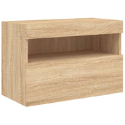 Mobile TV multimediale scaffale TV credenza mobile TV sala da pranzo soggiorno camera da letto a parete con luci LED rovere Sonoma 60 x 30 x 40 cm marrone 02_0028020