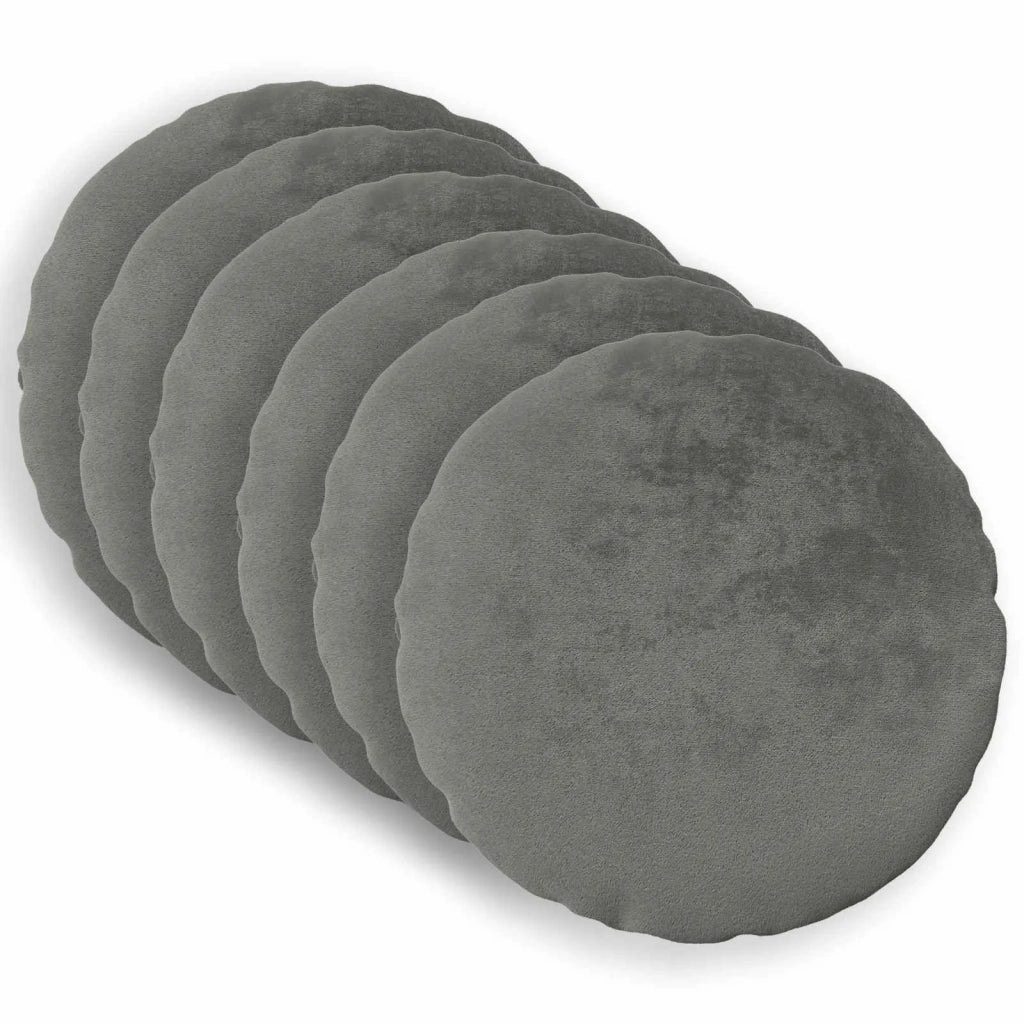 Federa 6 pcs HEERLEN Grigio Scuro Ø 30 cm Flanella 922136