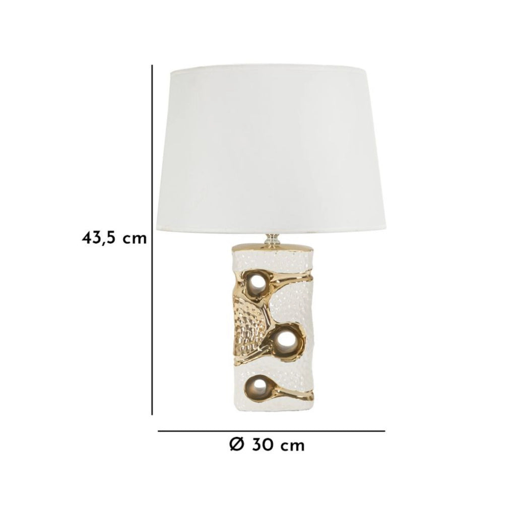 Lampada da Tavolo VKH111, Bianco, Ceramica, 30x30x43,5 cm