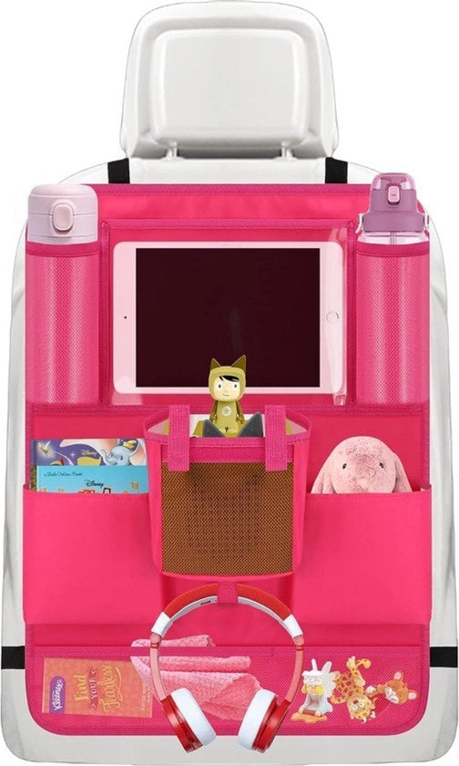 Protezione per la schiena del sedile per auto, per 10,5 pollici organizzatore per iPad, protezione per il sedile, sedile per bambini, schiena del sedile, organizzatore per sedile posteriore, rosa