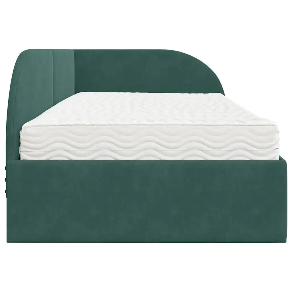 Struttura Letto Angolare con Materasso 2 pcs Verde Velluto 3394176