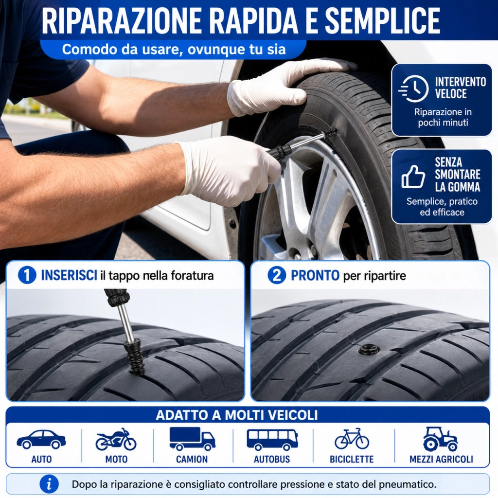 30 Viti Ripara Gomme Per Foratura Auto Moto Ruota Riparazione Pneumatici W17379