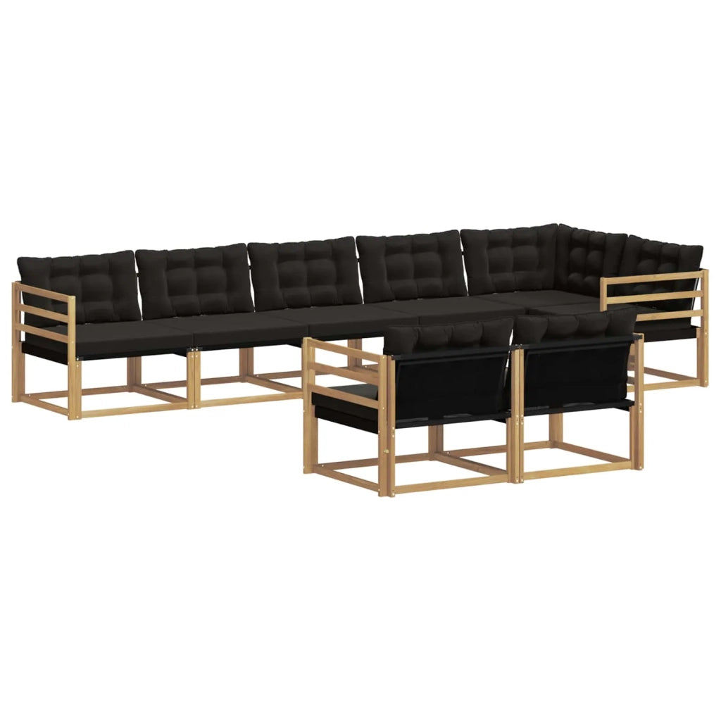 Set di divani da esterno 8 pz Bianco e Nero 3388794