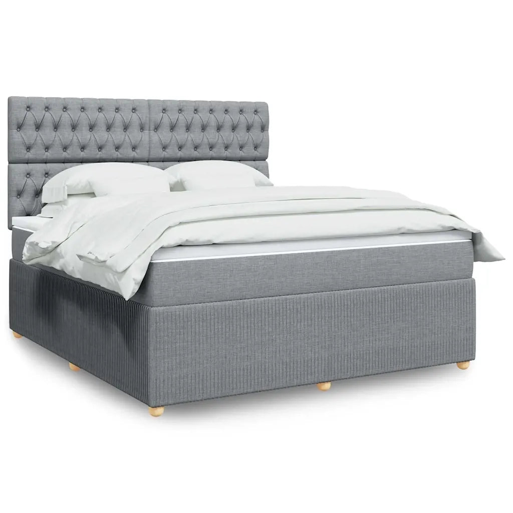 Giroletto a Molle con Materasso Grigio Chiaro180x200 cm Tessuto