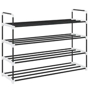 Scarpiera con 4 Ripiani in Metallo e Plastica Nero cod mxl 48724