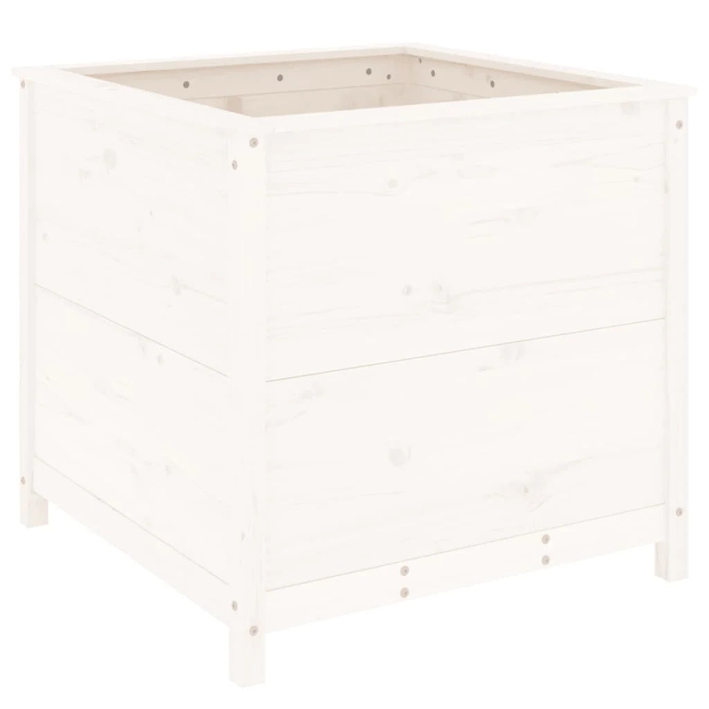 Fioriera rialzata per piante e fiori terrazza giardino 82,5 x 82,5 x 78 cm legno massello di pino bianco 02_0037949