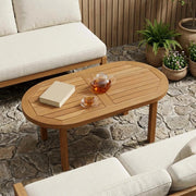 Piano del tavolo 80 x 40 x 2,5 cm Ovale Legno di teak solido 42033170