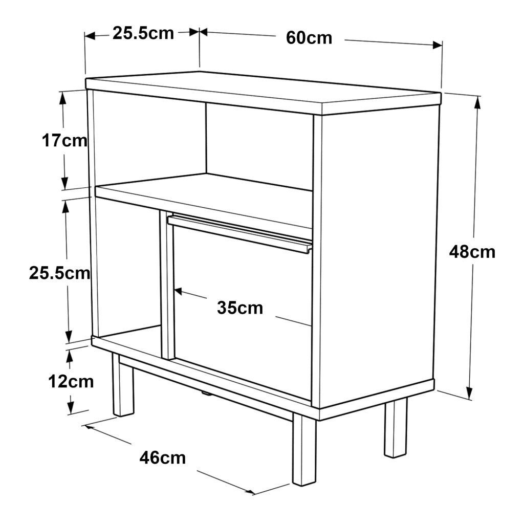 Tavolino Laterale da Divano Vesanto 60 x 60 x 26 cm - Bianco [en.casa]