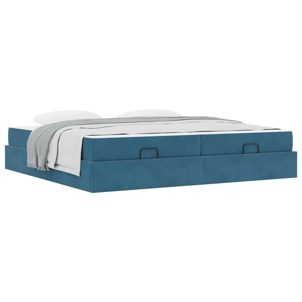 vidaXL Struttura del letto Blu 200 x 200 cm Velluto