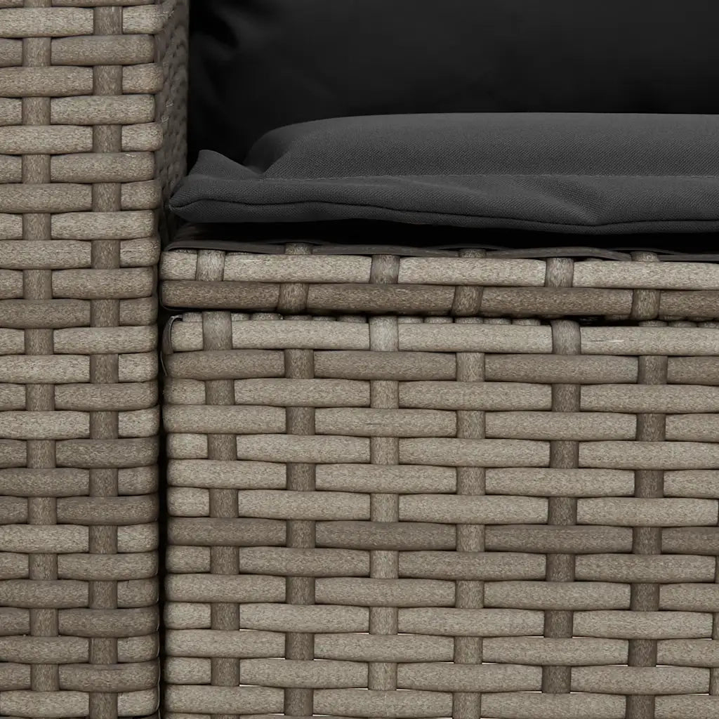Set Divani da Giardino 4 pz con Cuscini in Polyrattan Grigio