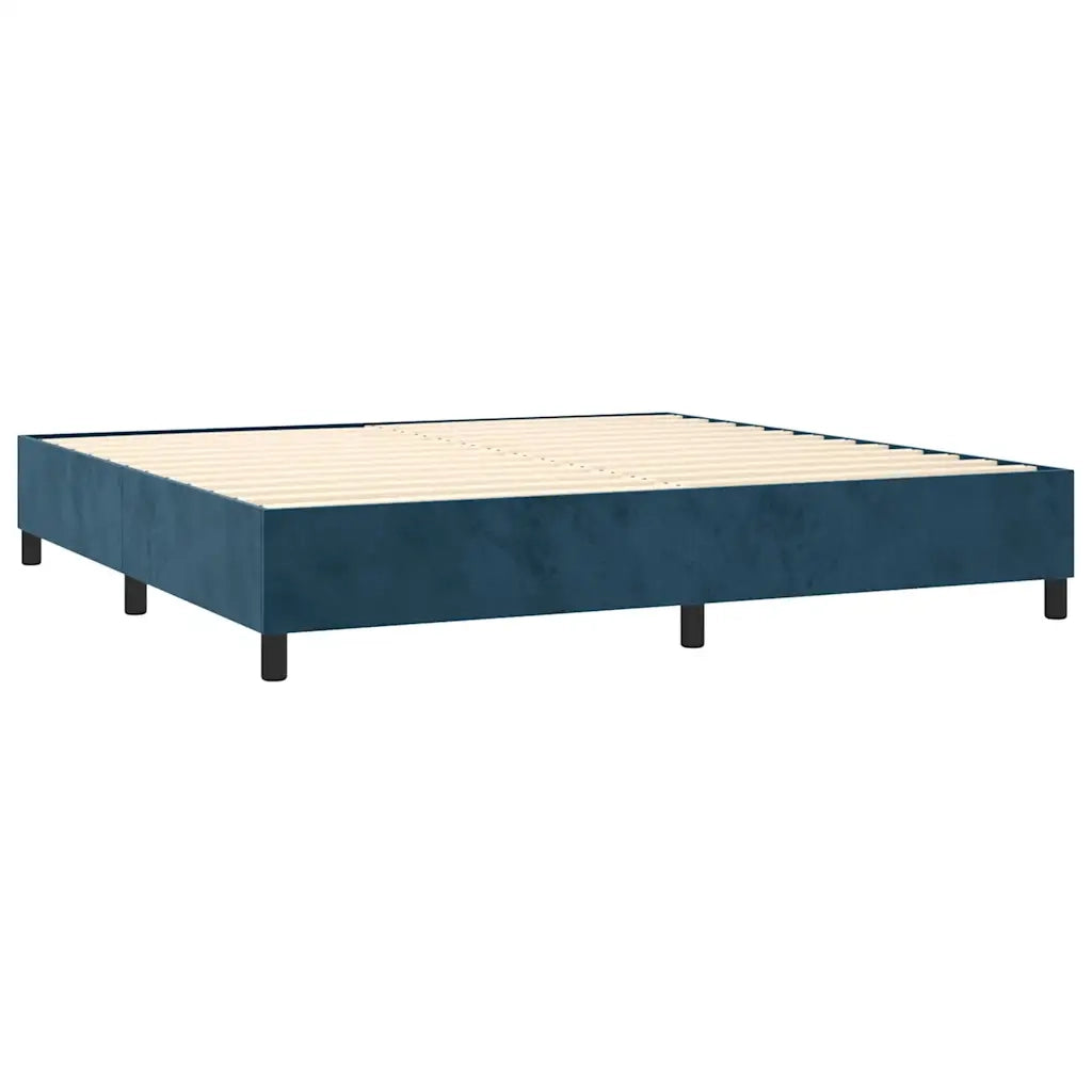 Letto a Molle con Materasso e LED Blu Scuro 200x200 cm 3136027
