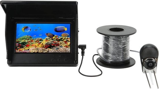 Fishfinder con camera IPS, alta risoluzione, 12V, 5V, 43 pollici per pesca su ghiaccio (20 metri) .