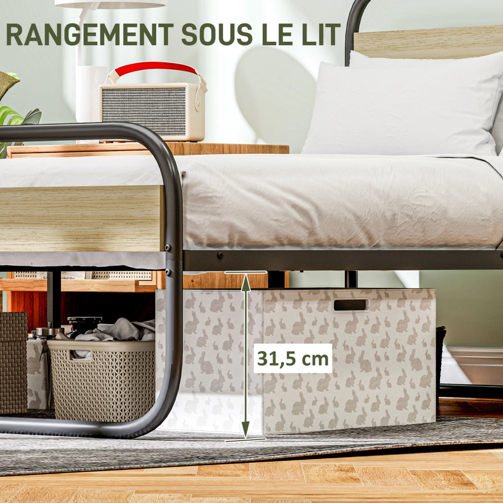 Letto Matrimoniale in Metallo Stile Industriale ¨C Minimal ¨C 140x190 cm