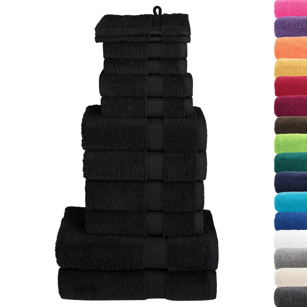 Set ASciugamani SOLUND 12 pz Neri 600 gsm 137582