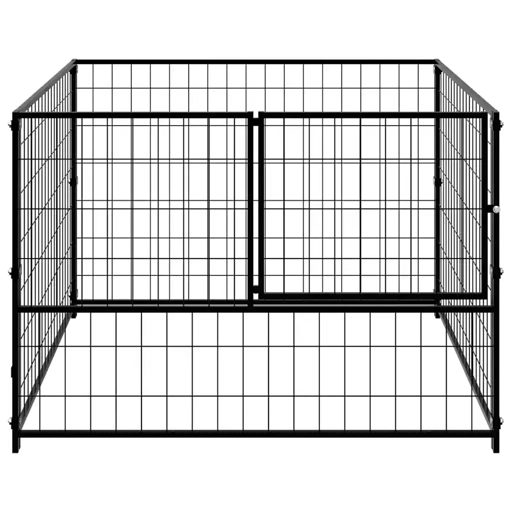 Gabbia per Cani Nera 100x100x70 cm in Acciaio 150789