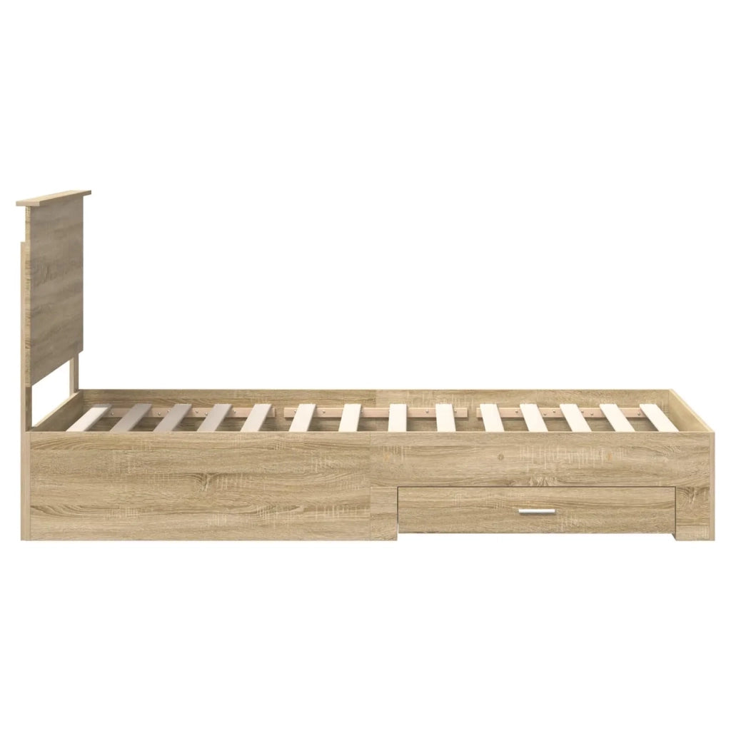 Struttura del letto Rovere Sonoma 90 x 190 cm Legno multistrato