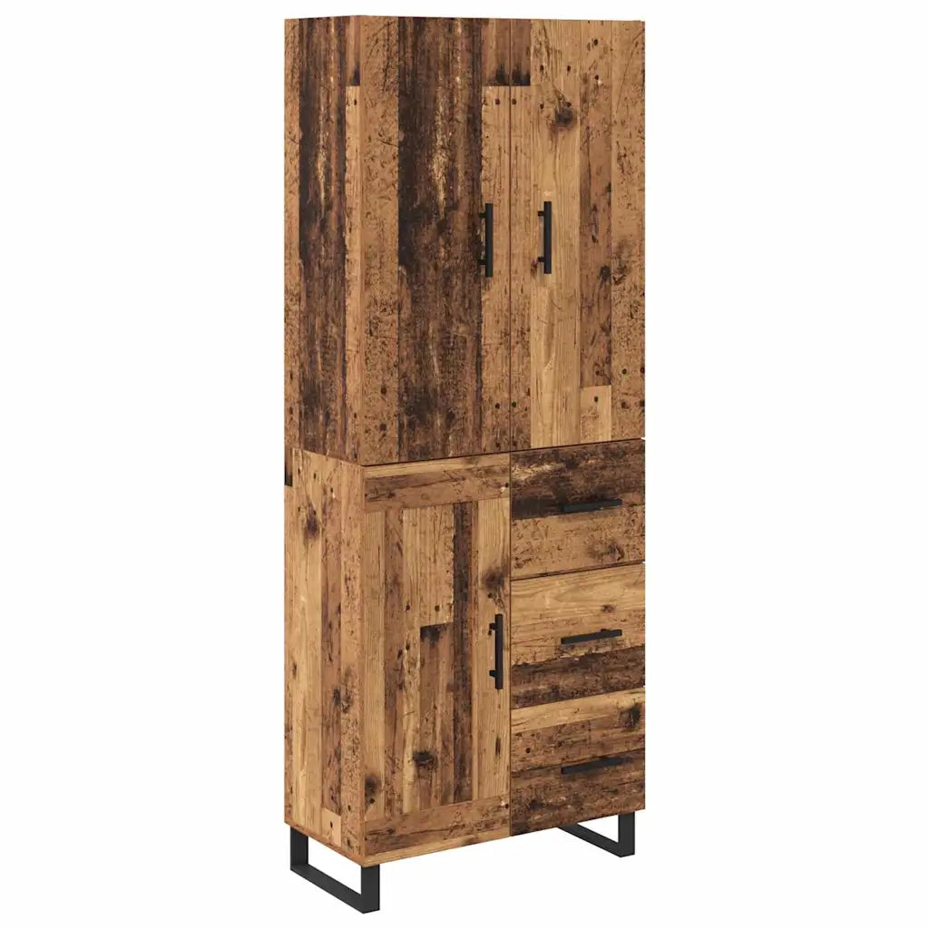 Credenza con cassetto 2 pcs Legno vecchio 69,5 x 34 x 180 cm