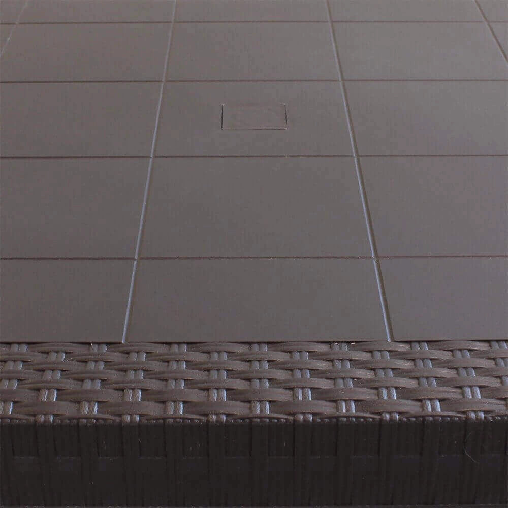 Tavolo Houston 150x90x74 h cm in Wicker Marrone
