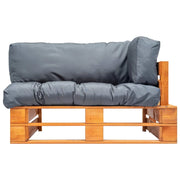 Divano da Giardino a Pallet con Cuscini Grigi in Legno di Pino 277447