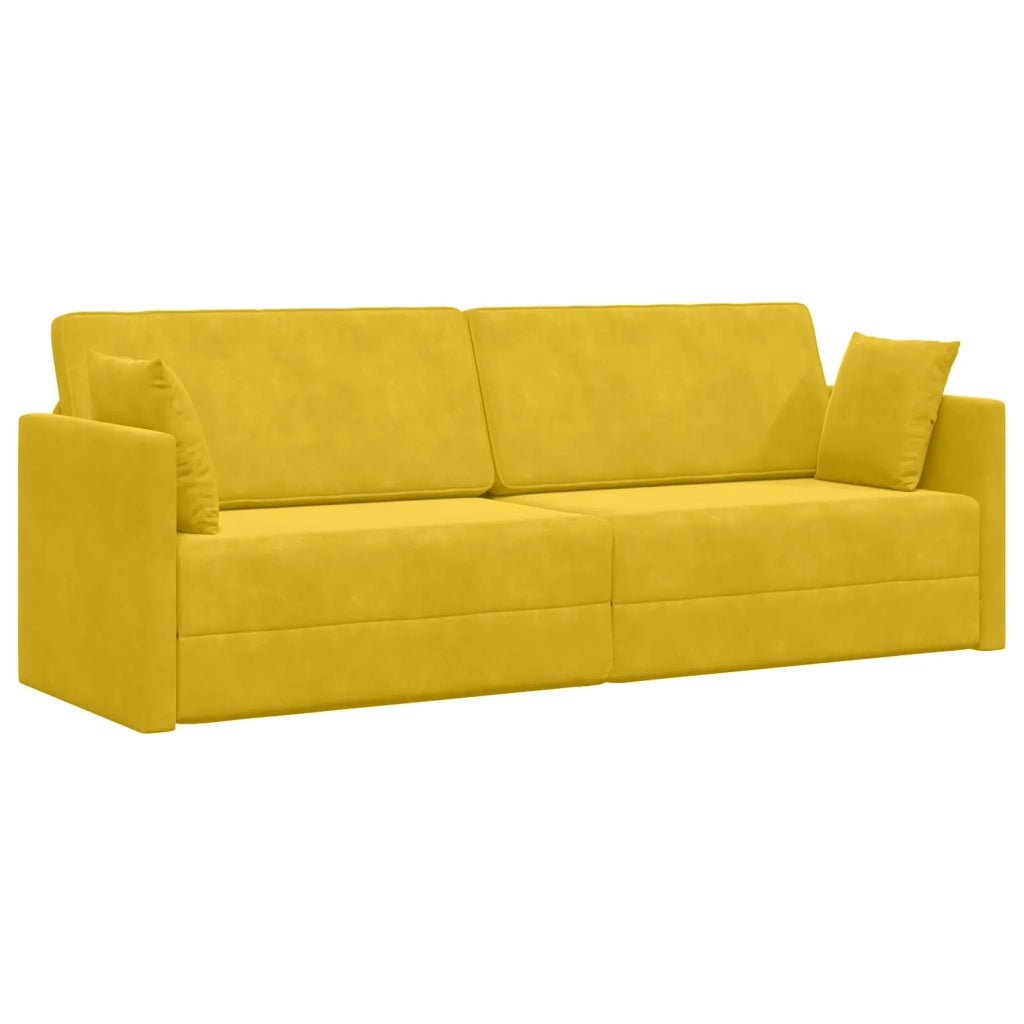 Divano-letto | Sof¨¤ letto | Letto singolo da pavimento Giallo 213 x 70 x 77 cm Velluto