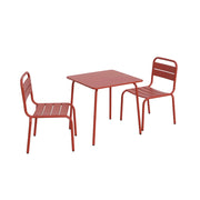 Set tavolino in metallo per bambini e 2 sedie, terracotta