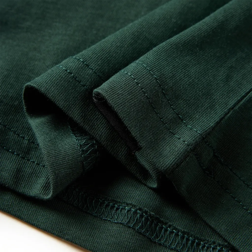 Maglietta da Bambino a Maniche Lunghe Verde Scuro 116 12841
