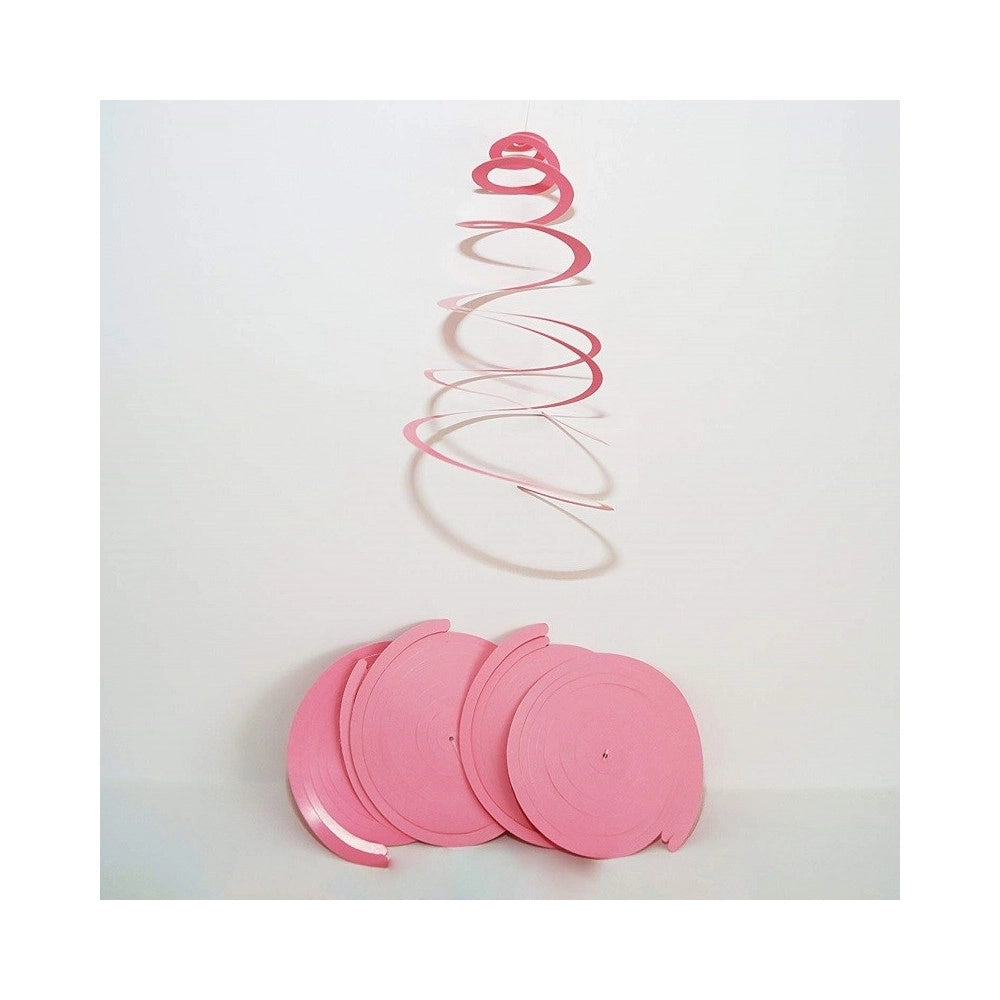 Trade Shop - Set 18 Appendini Rosa 6 Spirali Carta Decorazioni Festoni Compleanni Feste Party -