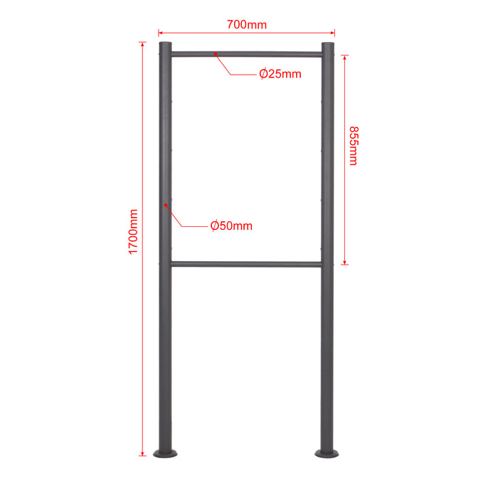 Cassetta delle lettere 2x2 V51 antracite Con supporto e finestrelle Cassetta postale
