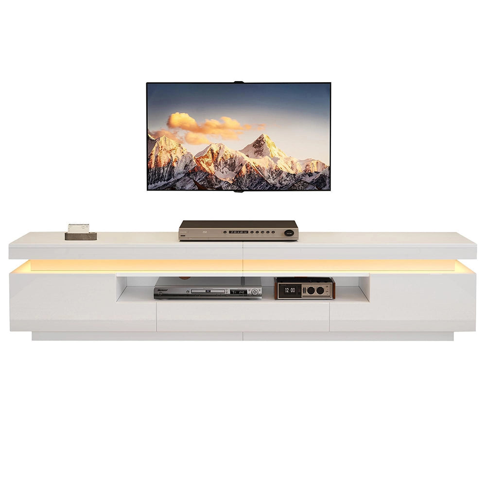 Mobile TV Soggiorno 175x38x45cm - Xylo - 2 Ante ad L e 1 Cassetto con LED, fino a 75"