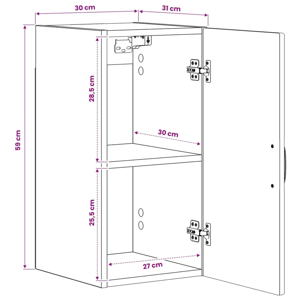 Armadio da bagno a muro UTRECHT Rovere Sonoma 30 x 31 x 59 cm 897687