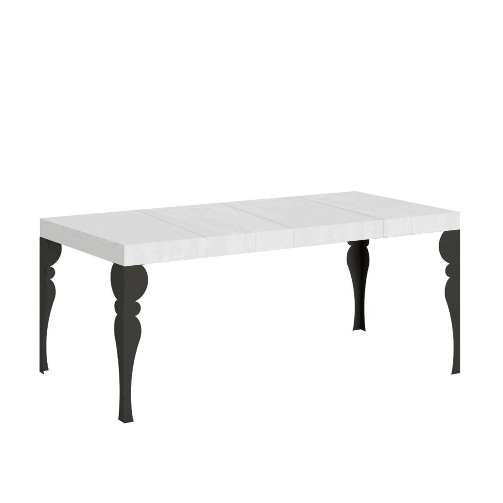 Tavolo allungabile 90x90/246 cm Paxon Premium Bianco Frassino telaio Antracite