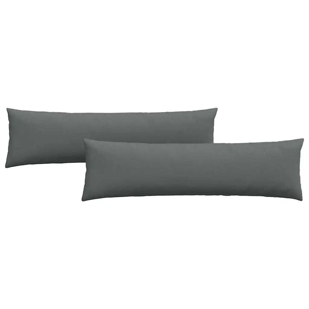 Cuscini da Divano 2 pz | Cuscini per sedie Grigio scuro 145 x 40 cm Tessuto