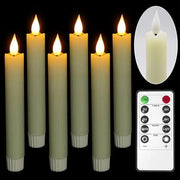 Pacchetto di 6 fasci di luce LED senza fiamma, con telecomando, alimentato da batterie, luce a lento movimento 3D, adatto per camere, feste, decorazioni, salotti, decorazioni di matrimonio e decorazioni da tavola.