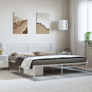 Giroletto con Testiera-Struttura Letto con testiera Metallo Bianco 193x203 cm 428700