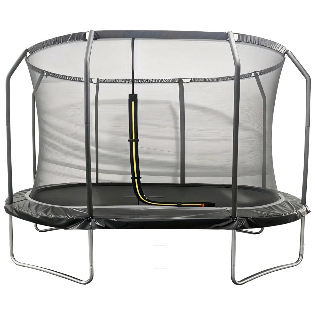 Trampolino ovale 366x244cm nero SYDNEY + rete e scaletta