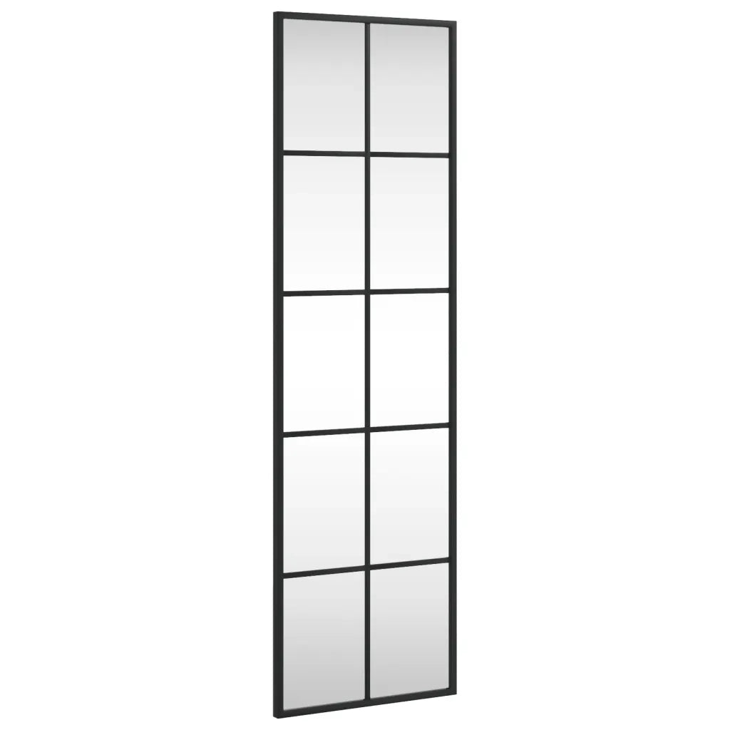 Specchio da Parete Nero 30x100 cm Rettangolare in Ferro 358643