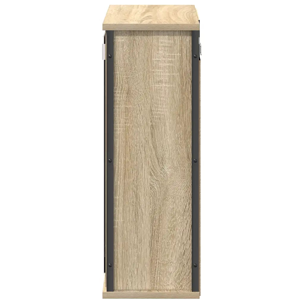 vidaXL Pensile da Bagno con Specchio Rovere Sonoma 50x21x60 cm